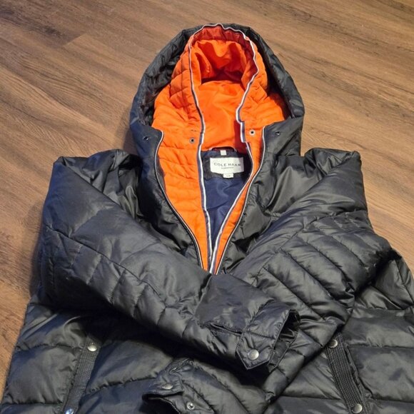 Men's Black and Orange Cole Haan Puffer Jacket Large - Picture 5 of 6